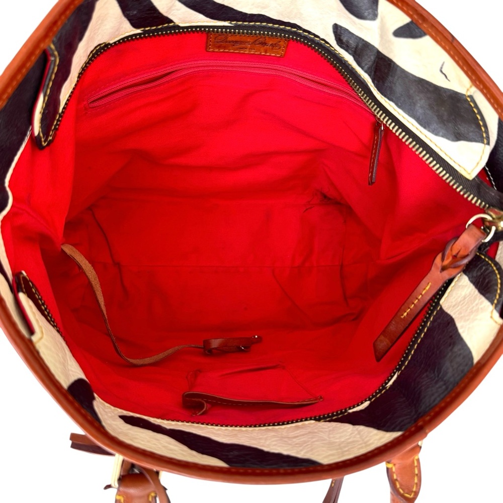 Dooney & Bourke Large Shoulder Bag Zebra Print Vachetta Leather Tote - Picture 16 of 17